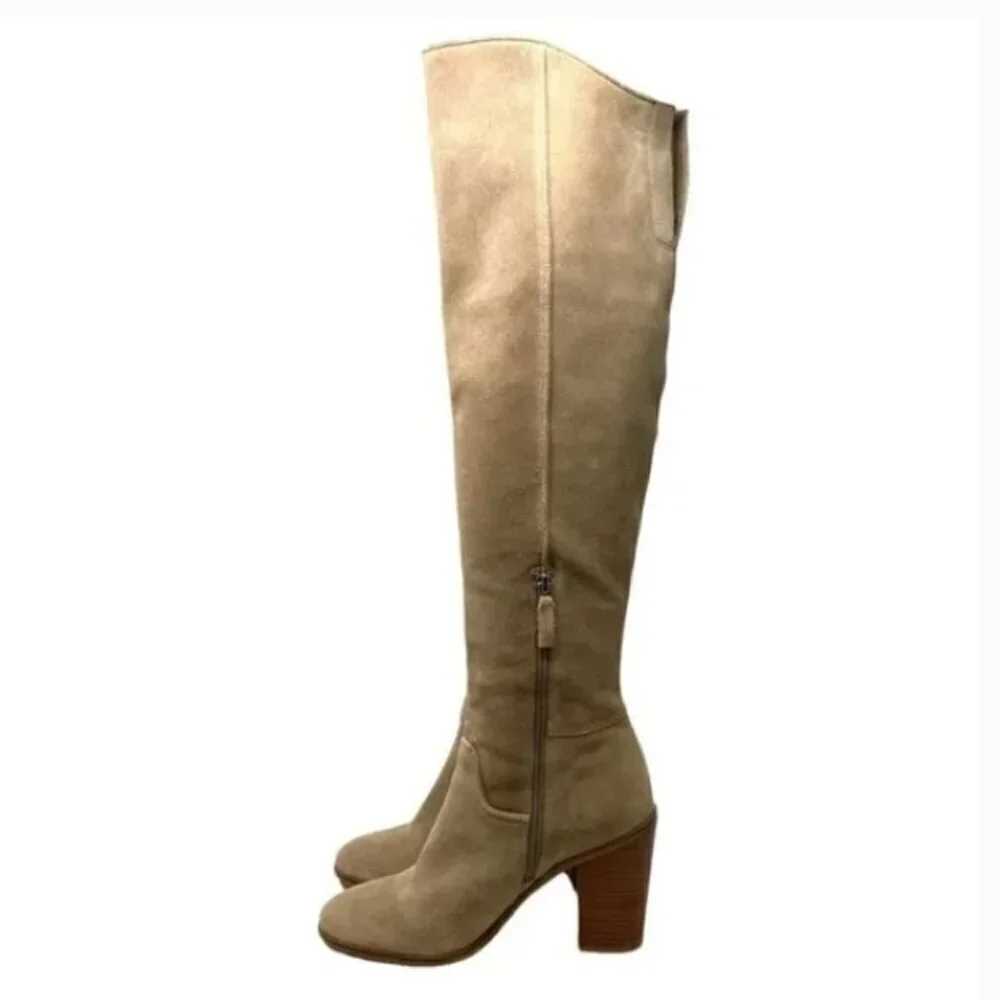 Franco Sarto Suede Over the Knee Zip Boots - Size 7.5